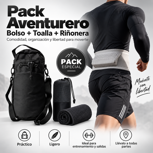 Pack Aventurero | Bolso + Toalla + Riñonera