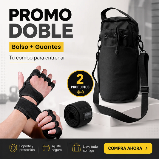 Pack Fuerza GymTonic: bolso magnético + guantes de entrenamiento