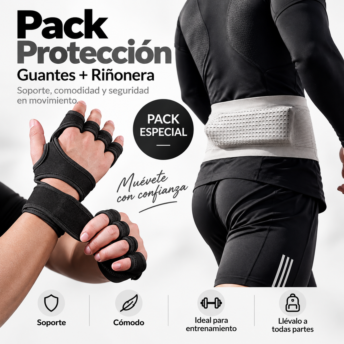 Pack Protección | Guantes + Riñonera